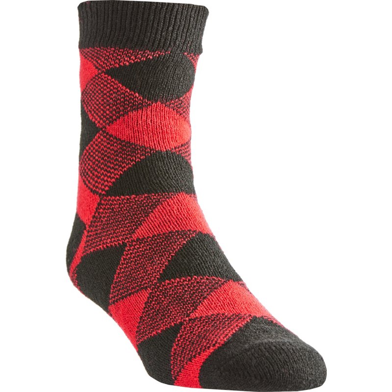 Magellan Outdoors Lodge Buffalo Plaid Crew Socks Red/Black, Medium - Western And Thermal Socks at Academy Sports