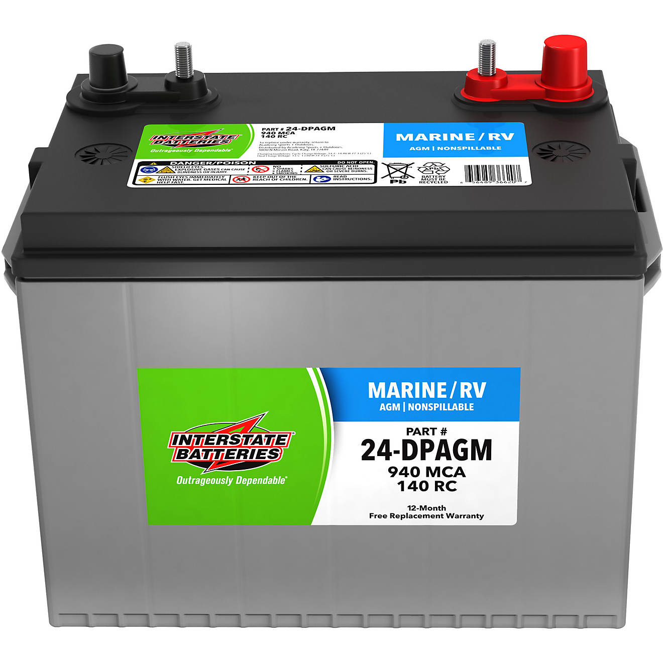 Interstate Batteries Marine 24AGM Battery                                                                                        - view number 1
