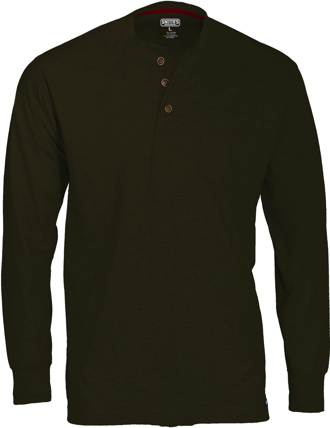 Smith's Workwear Men's Workwear Long Sleeve Henley Shirt - view number 3