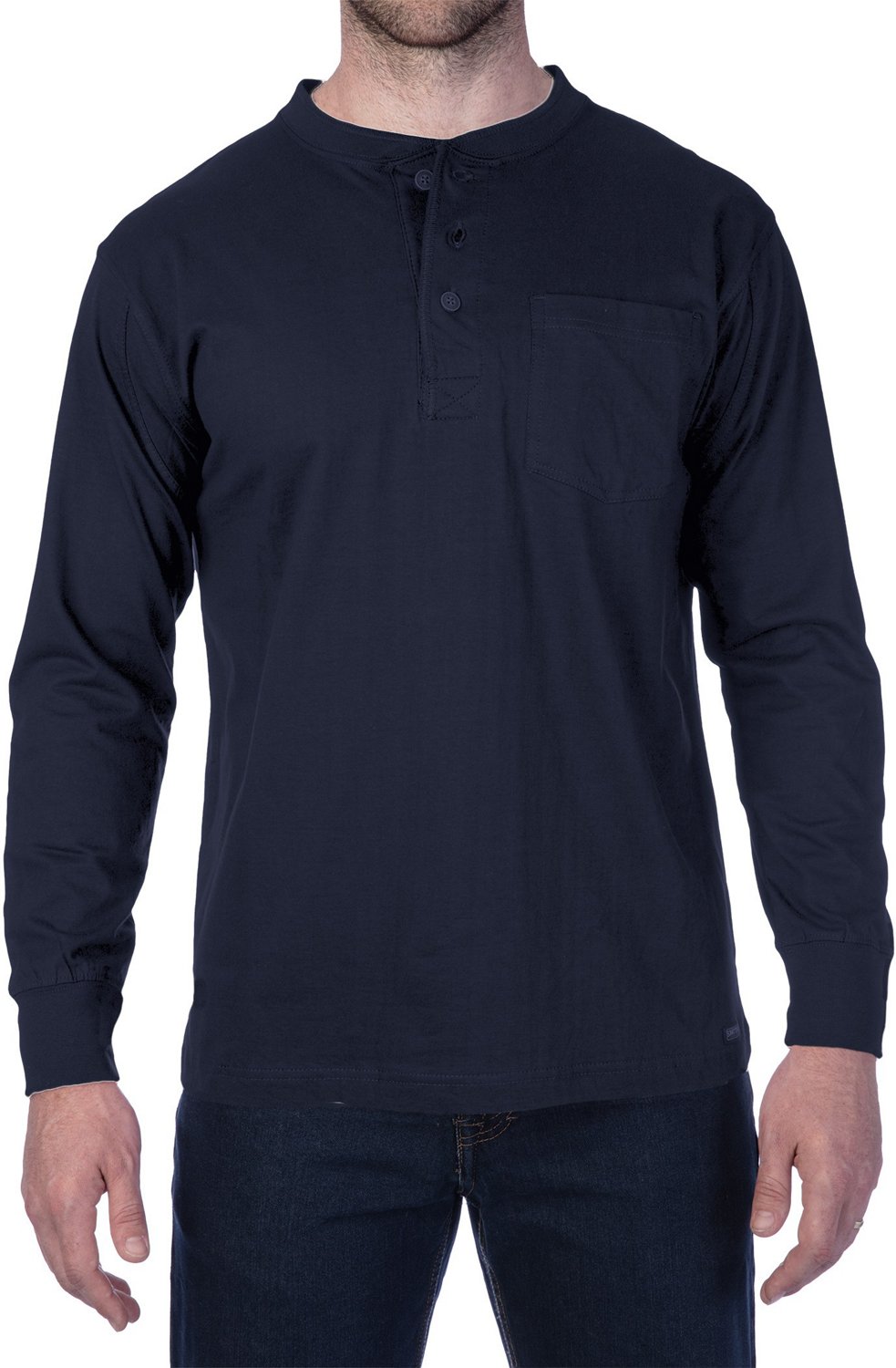 Smith's Workwear Men's Workwear Long Sleeve Henley Shirt - view number 1