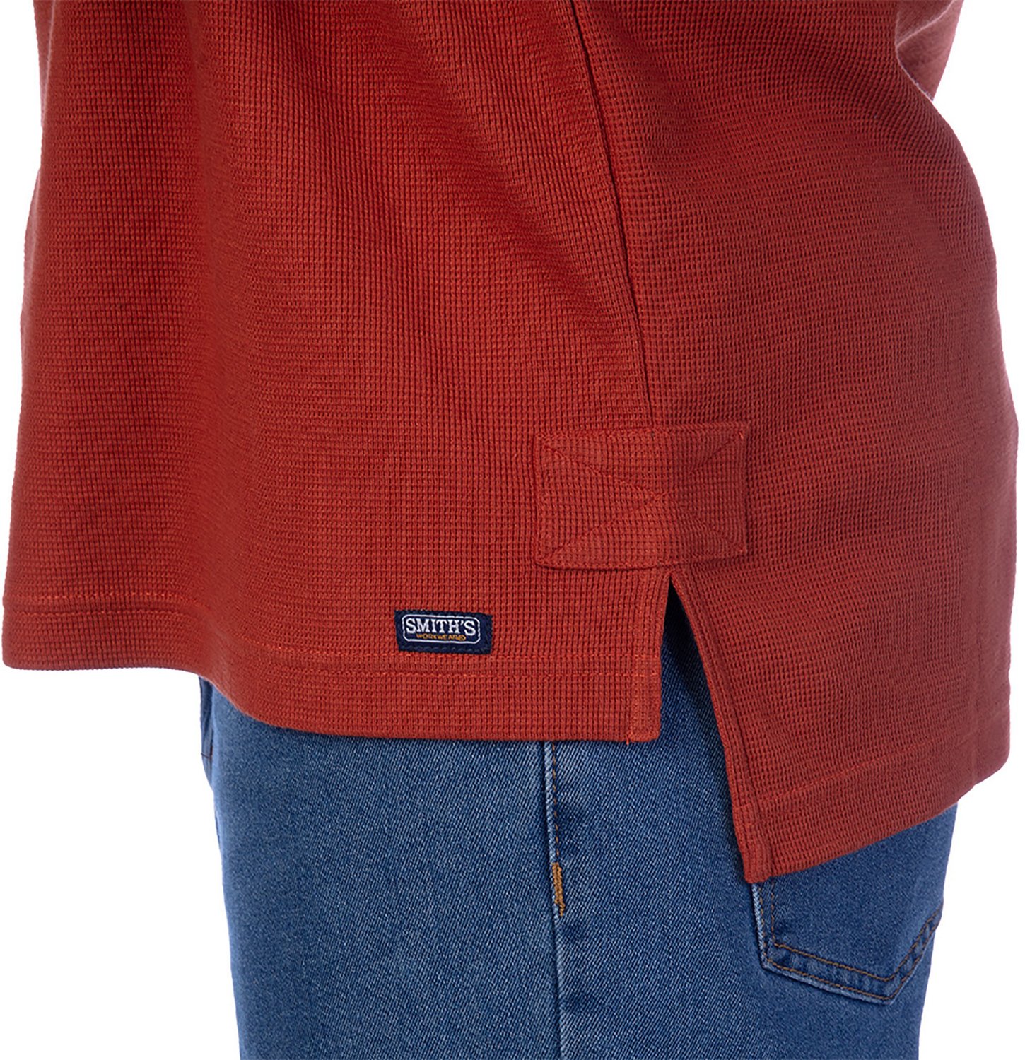 Smith's Workwear Men's Extended Tail Mini Thermal Knit Henley Pullover - view number 3