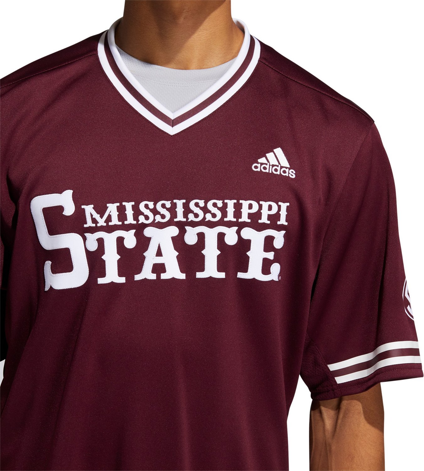 adidas Men's Mississippi State University Replica Baseball Jersey - view number 3