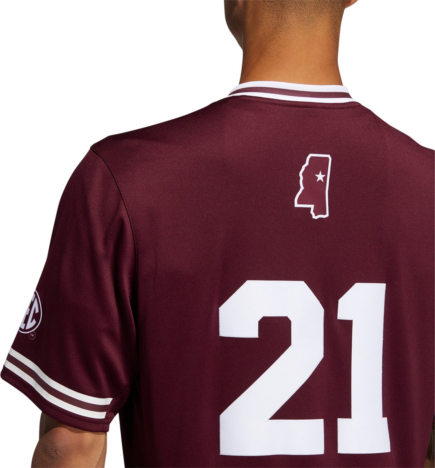 adidas Men's Mississippi State University Replica Baseball Jersey - view number 4