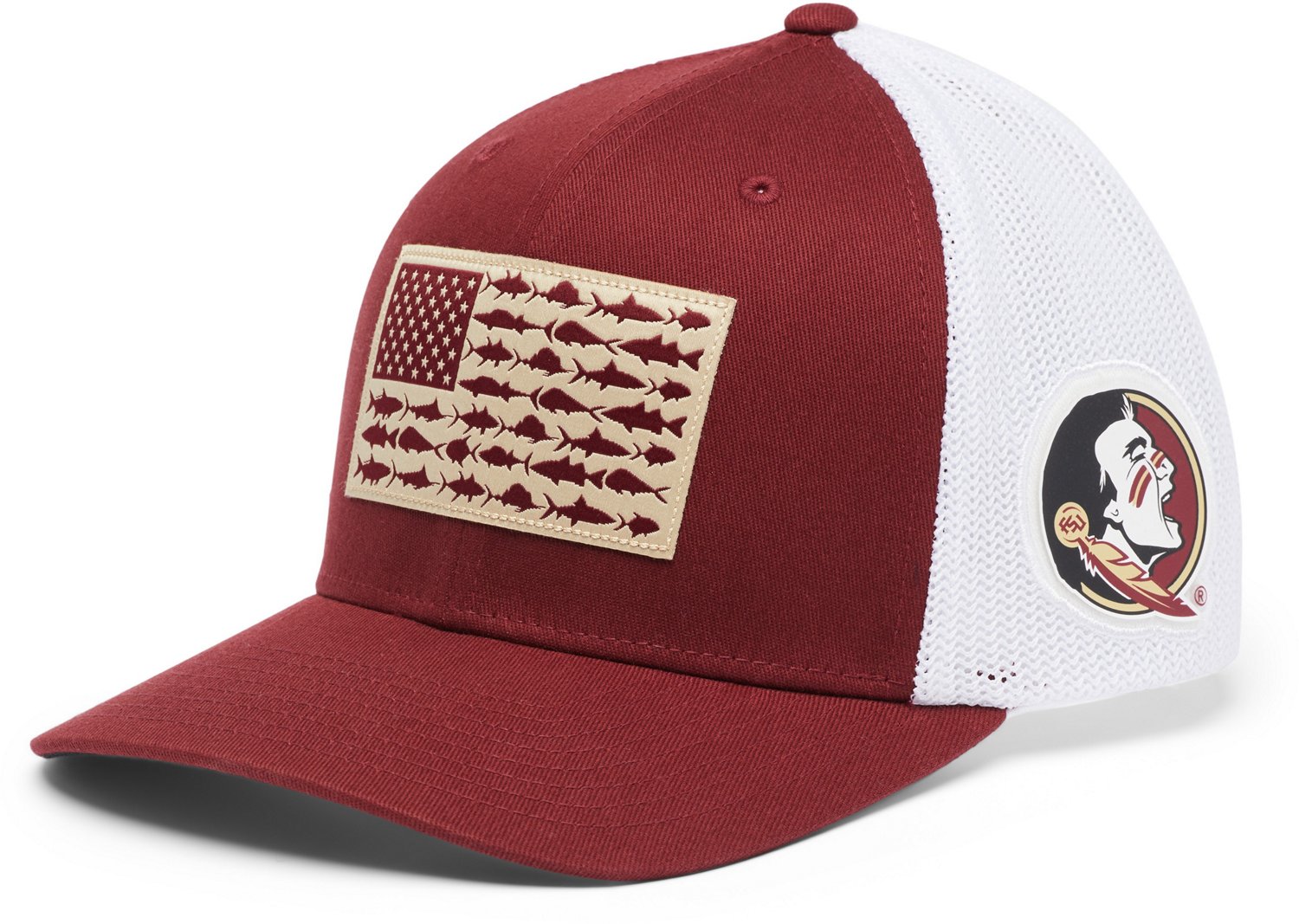 Columbia Men's Florida State University PFG Mesh Fish Flag Ball Cap