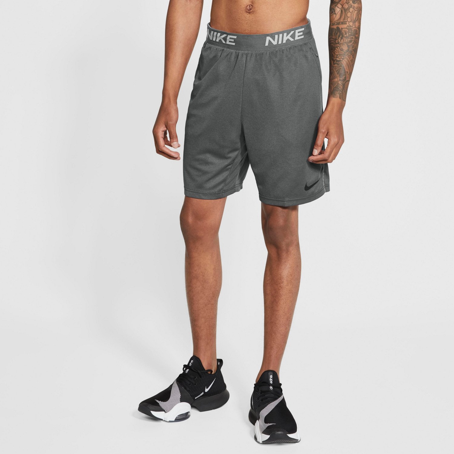 Nike Men's DriFIT Veneer Knit Training Shorts Academy