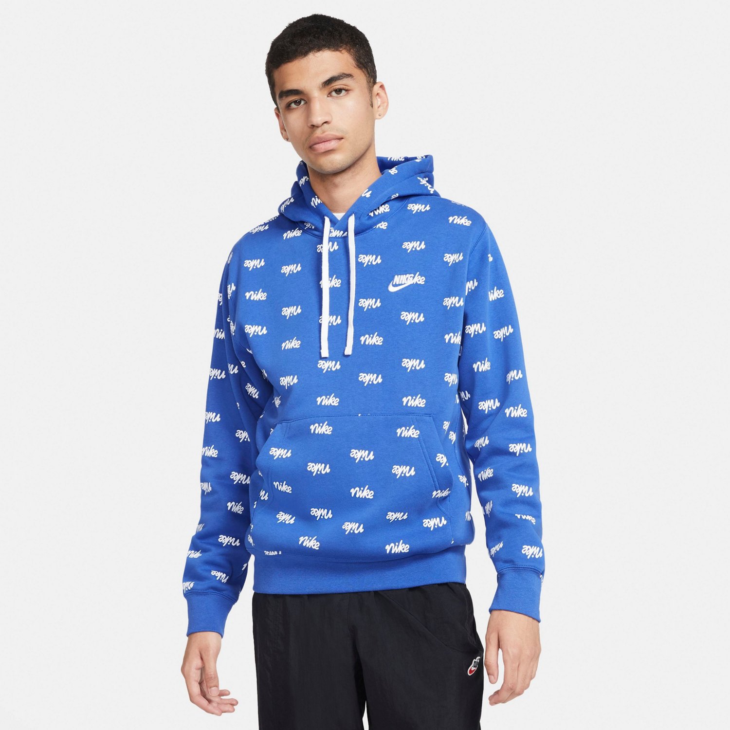 nike men's sportswear club bb script hoodie