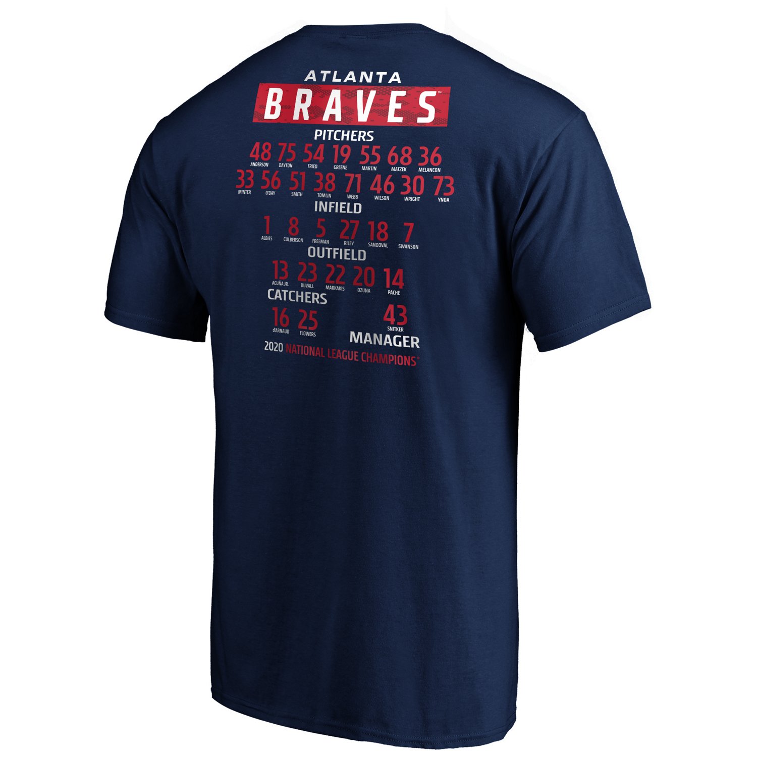Atlanta Braves Men's 20202 NLCS Champs Bloop Single Roster T-shirt - view number 3