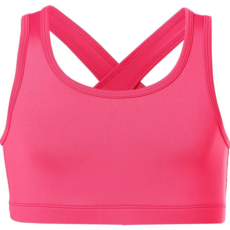 BCG Girls' Athletic Solid Light Support Sports Bra Bright Pink, Medium - Girl's Bodywear at Academy Sports