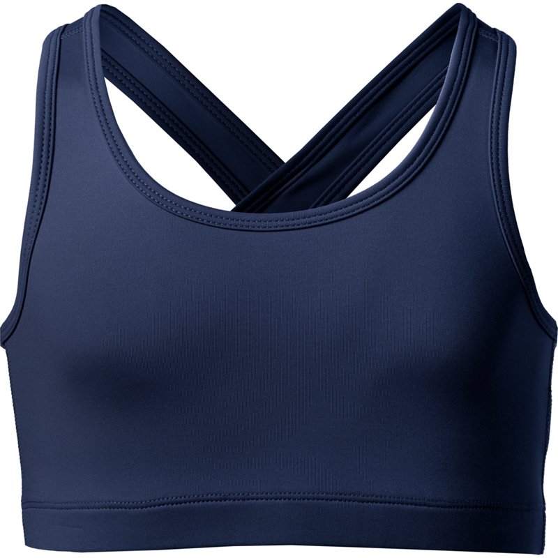 BCG Girls' Athletic Solid Light Support Sports Bra Navy Blue, X-Small - Girl's Bodywear at Academy Sports