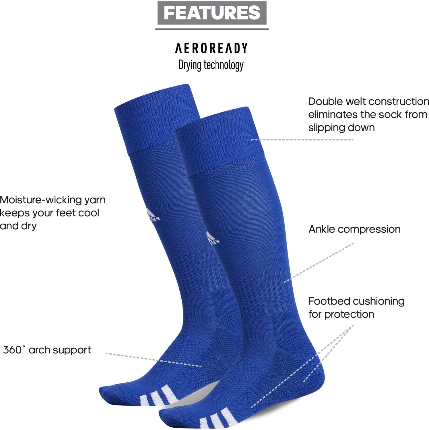 adidas Rivalry Over The Calf Socks 2 Pack - view number 4