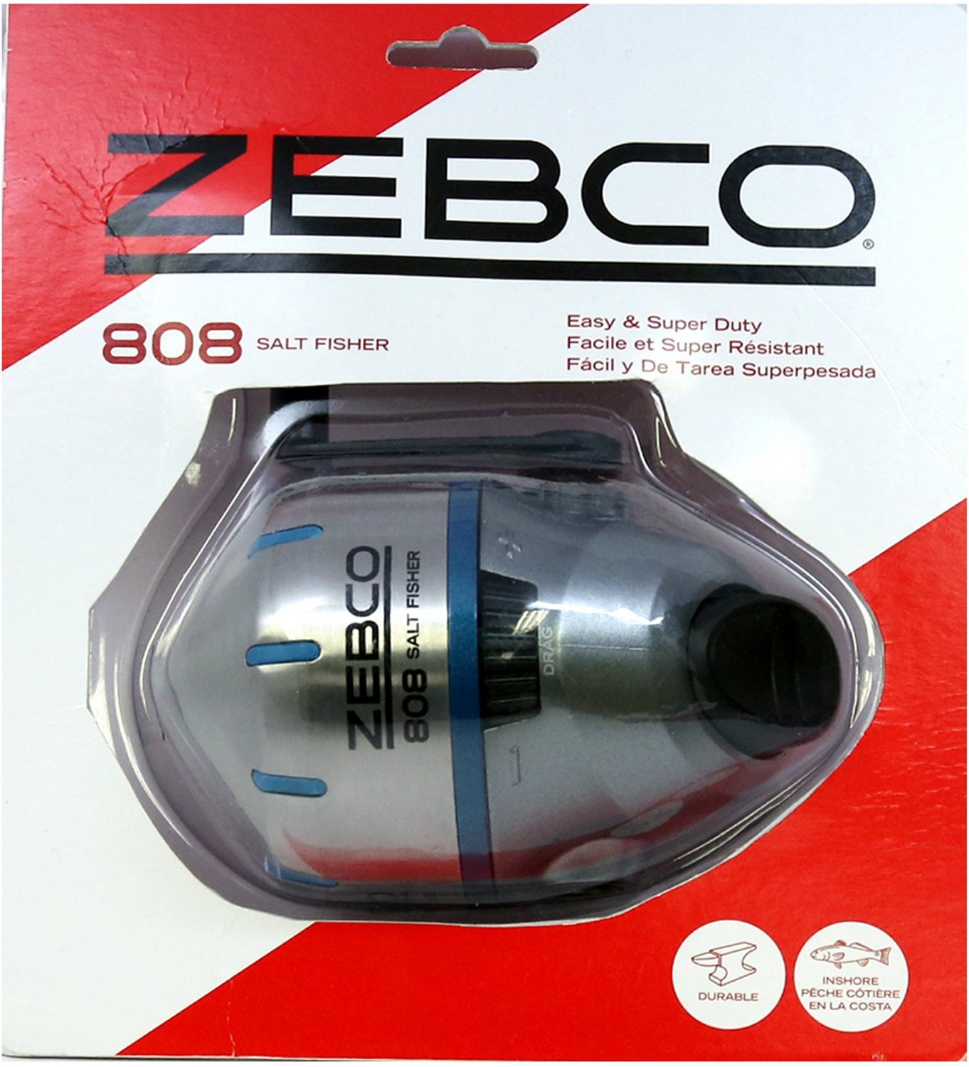 Zebco Salt Fisher 808 Spincast Reel With MH Casting Rod