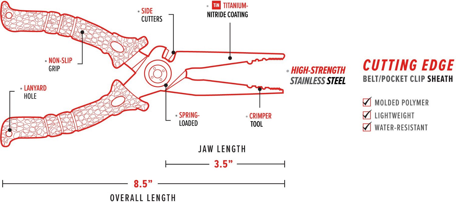Bubba 8.5 in Stainless Steel Fishing Pliers                                                                                      - view number 4