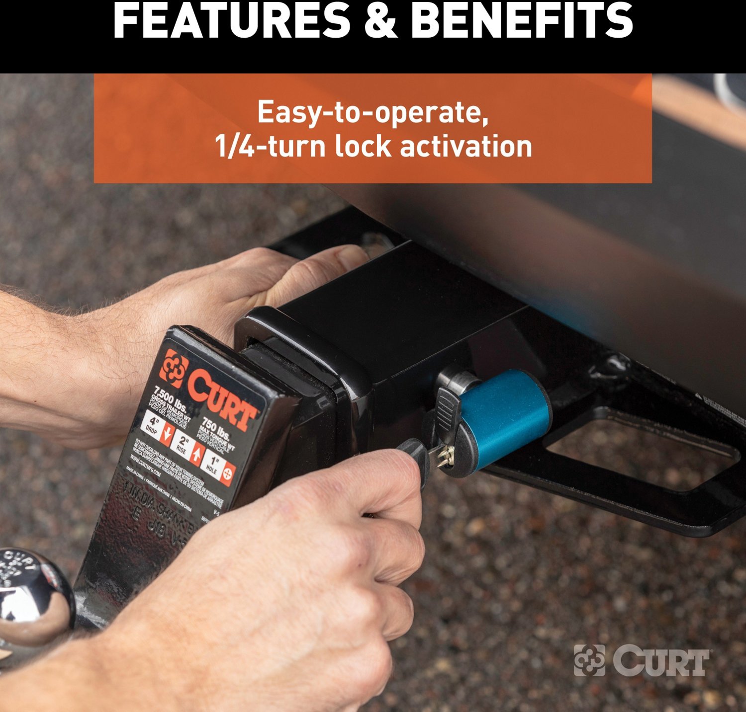 CURT .625 in Right Angle Hitch Lock - view number 6