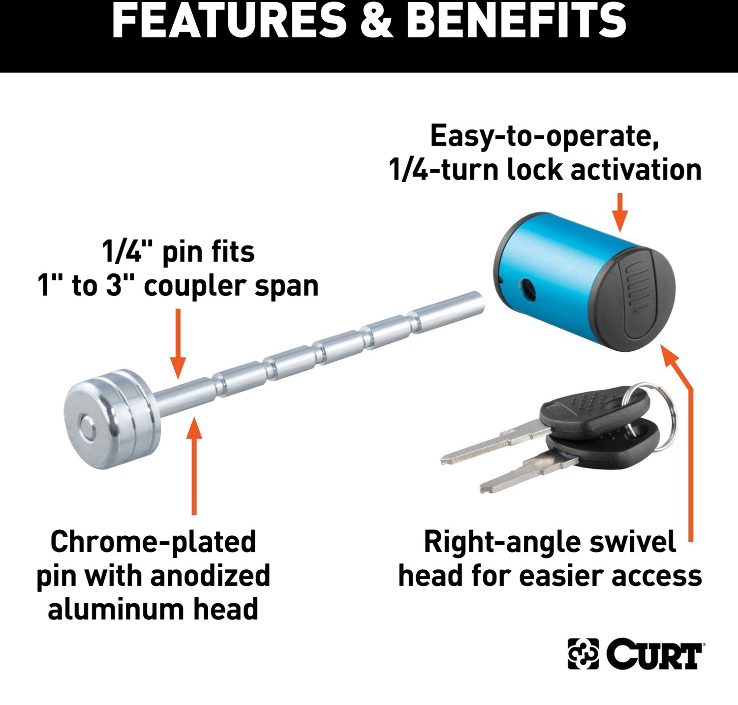 CURT Adjustable Coupler Lock - view number 3