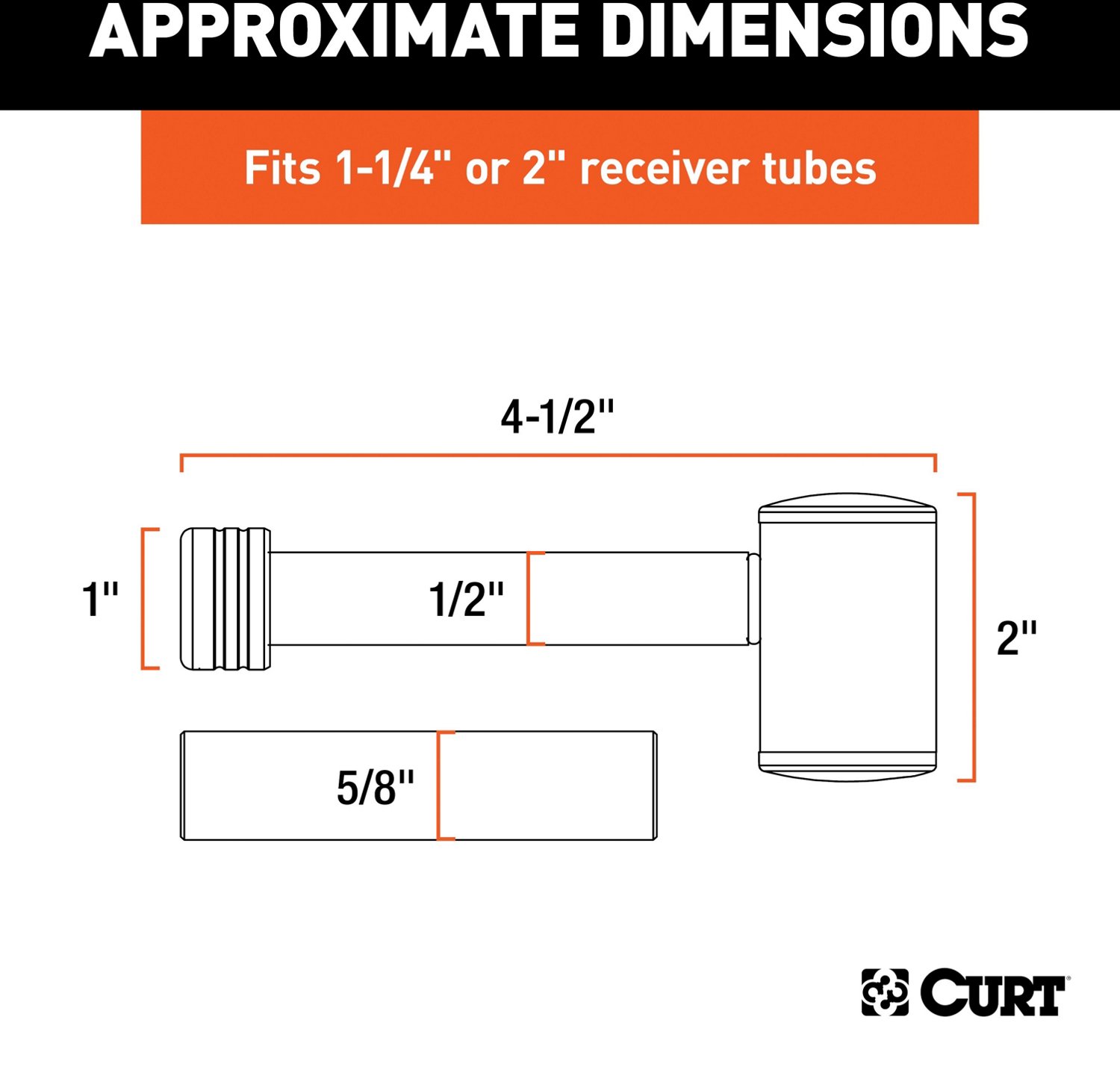 CURT .5 in Hitch Lock with .625 in Adapter - view number 2