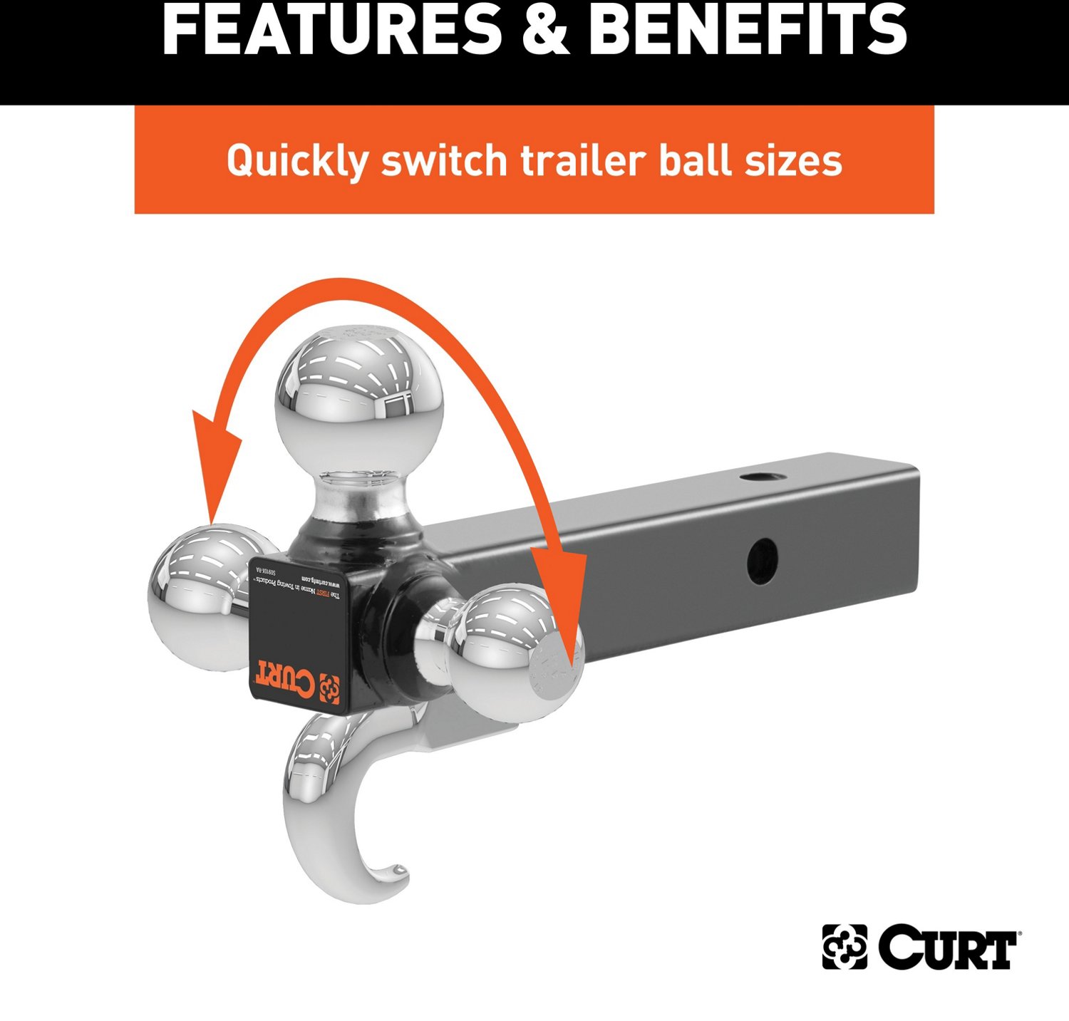 CURT Multi-Ball Mount with Hook                                                                                                  - view number 4
