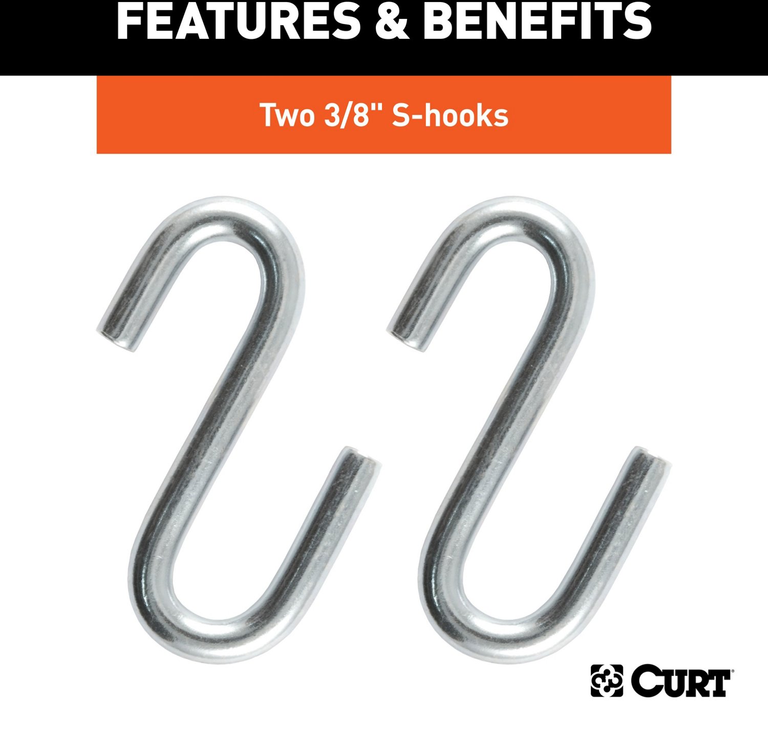 CURT 48 in Safety Chain with 2 S-Hooks - view number 5