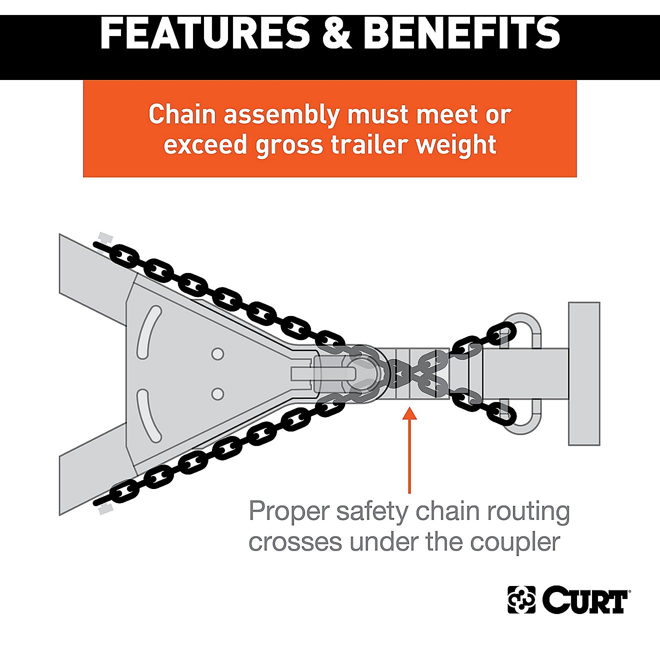 CURT 48 in Safety Chain with 2 S-Hooks                                                                                           - view number 6