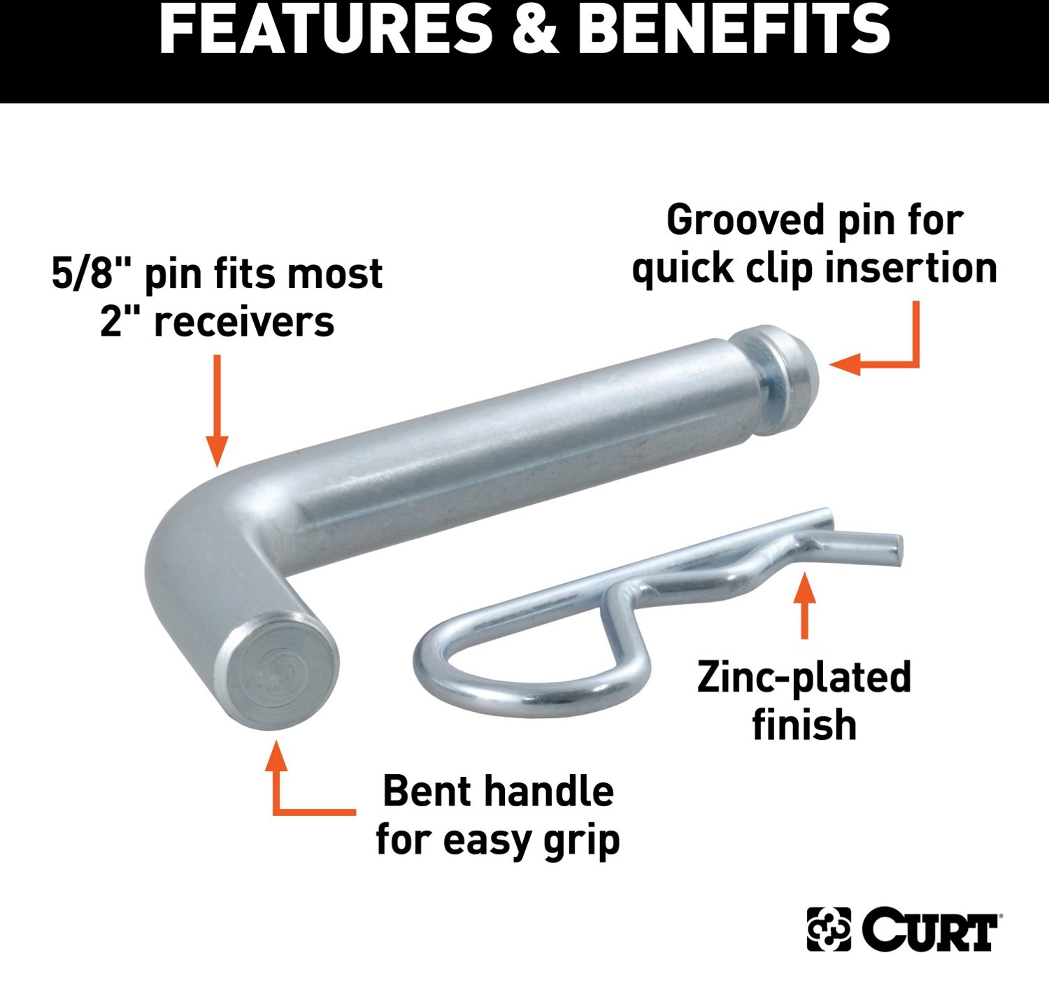 CURT 5/8 in Hitch Pin with Groove - view number 4