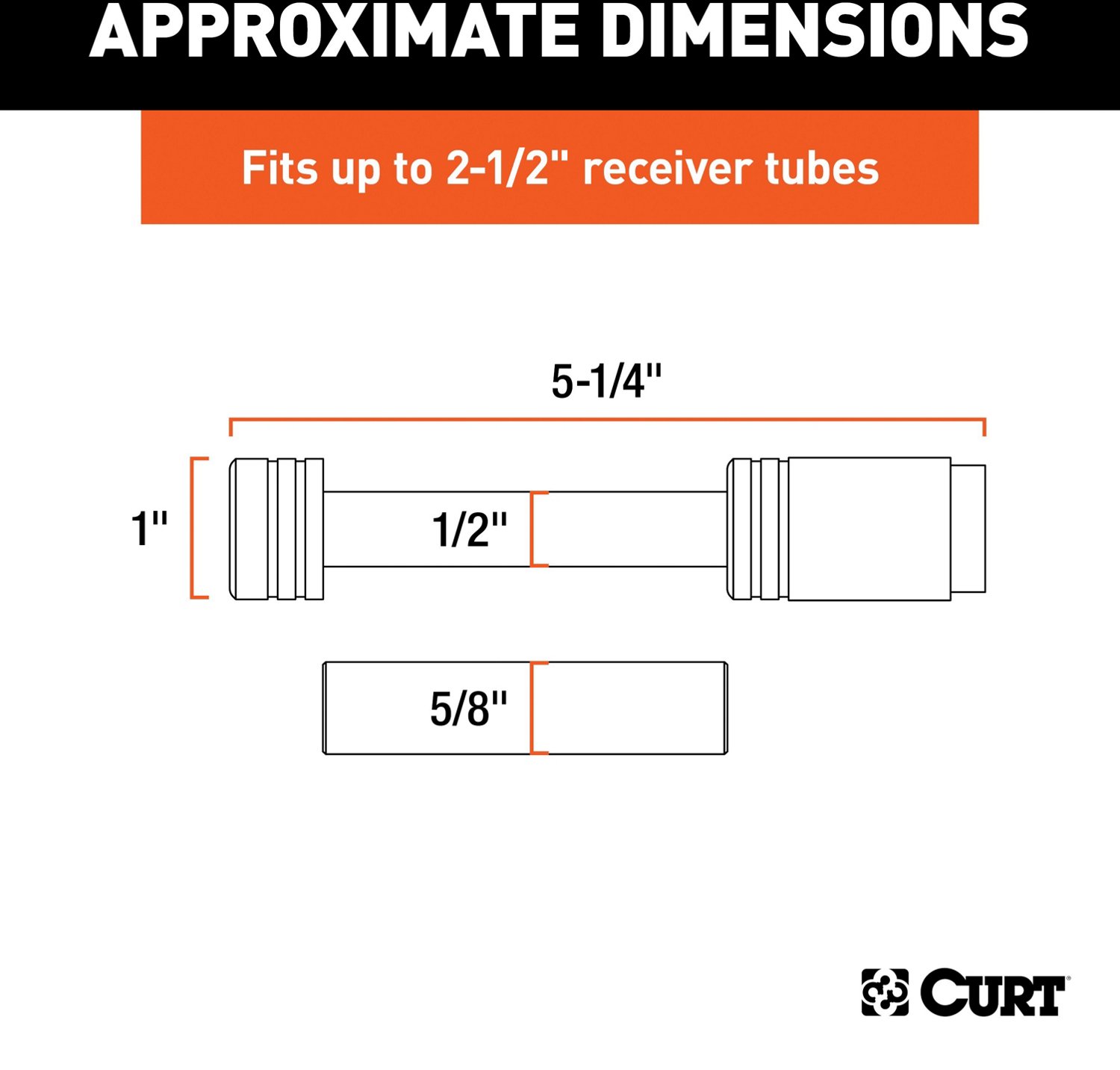 CURT .5 in Hitch Lock with .625 in Adapter - view number 2