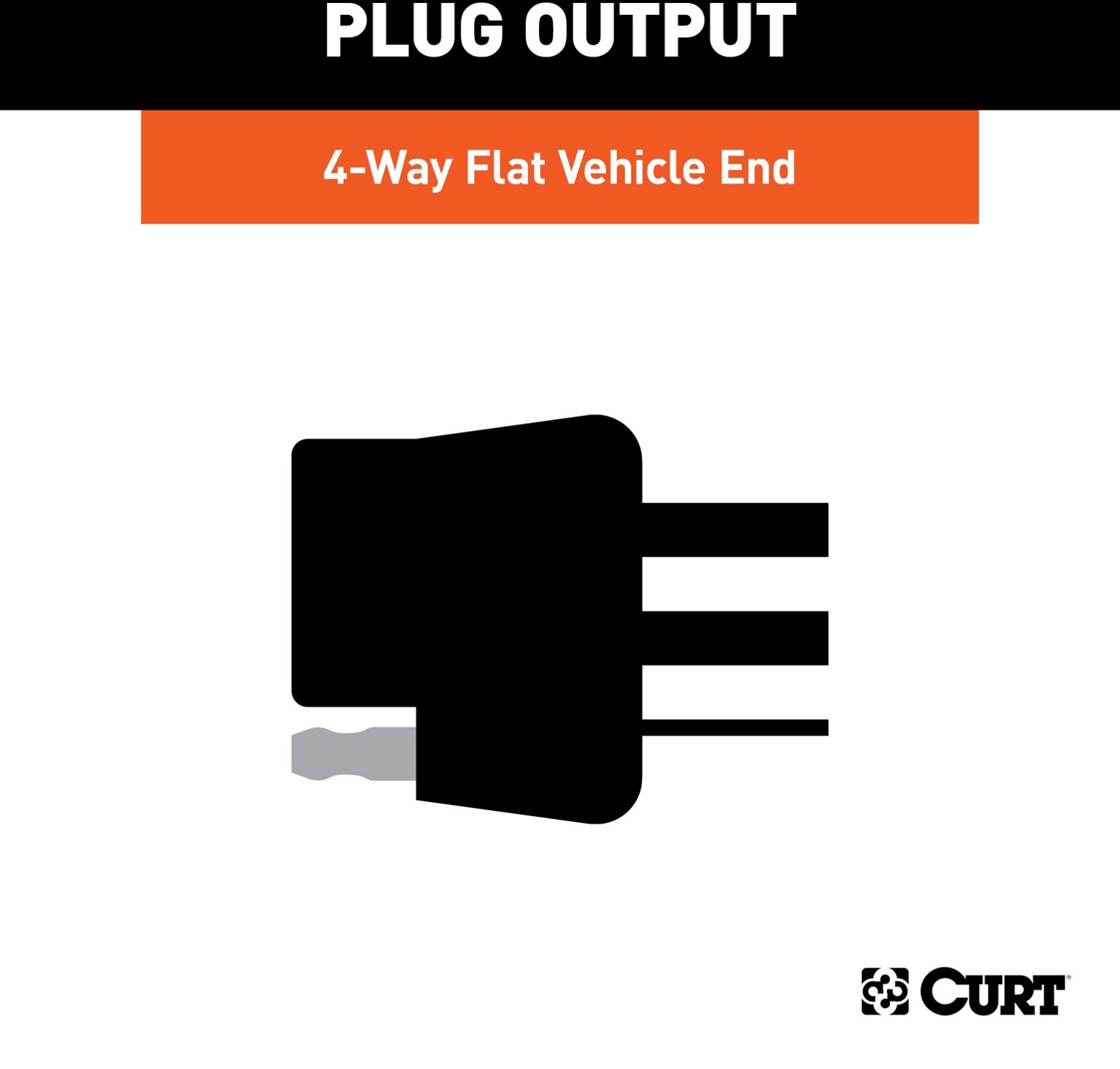 CURT 4-Way Flat Connector Socket with 60 in Wires                                                                                - view number 3