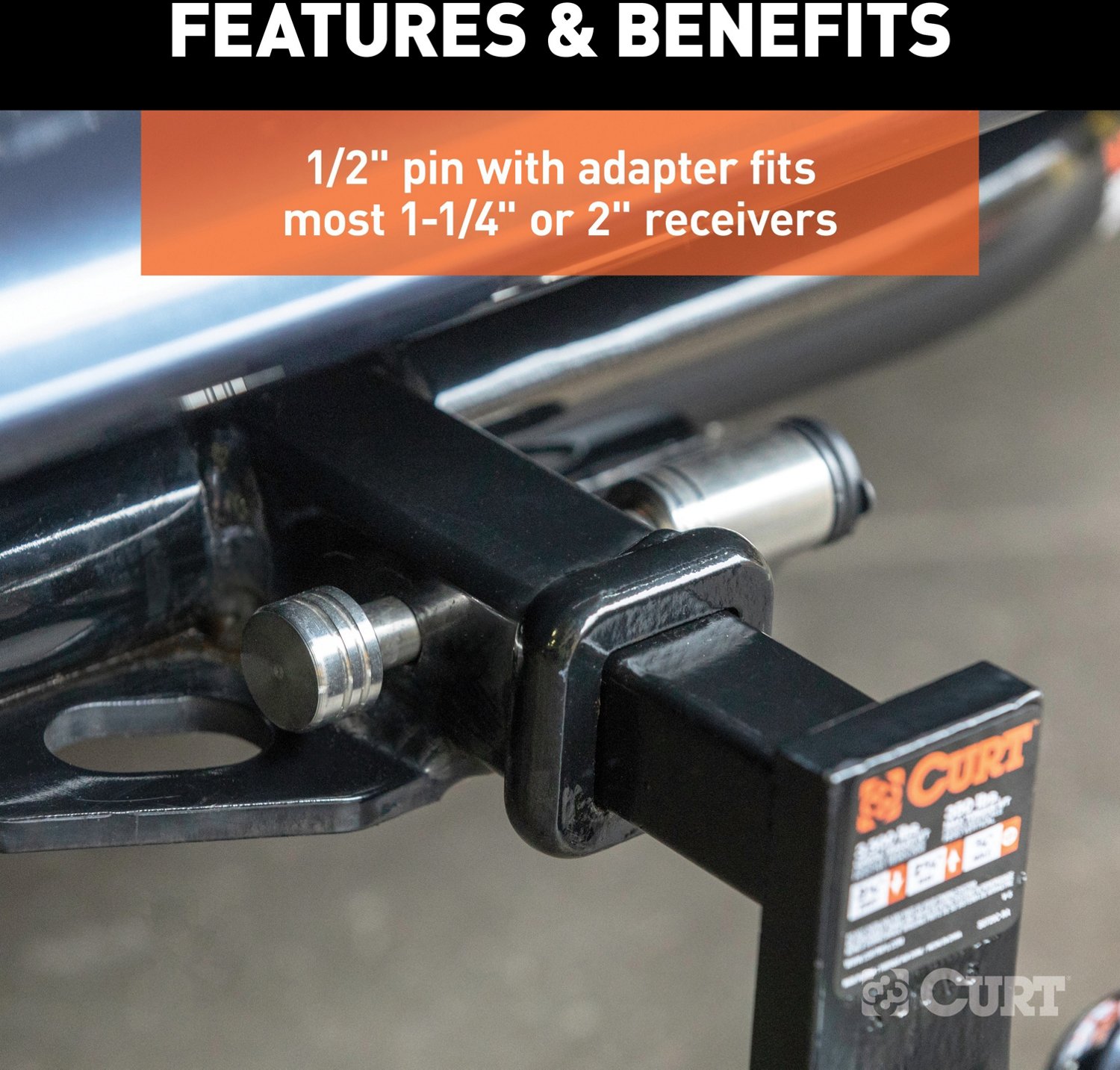 CURT .5 in Hitch Lock with .625 in Adapter - view number 5