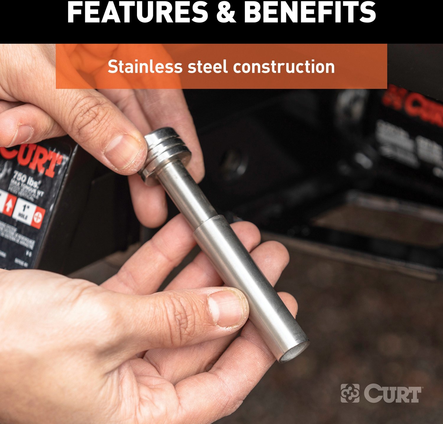 CURT .5 in Hitch Lock with .625 in Adapter - view number 7