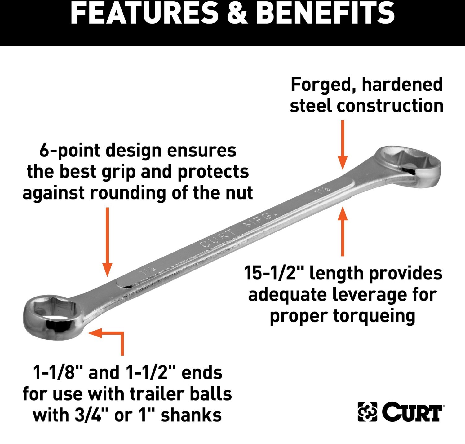 CURT Trailer Ball Box-End Wrench - view number 3