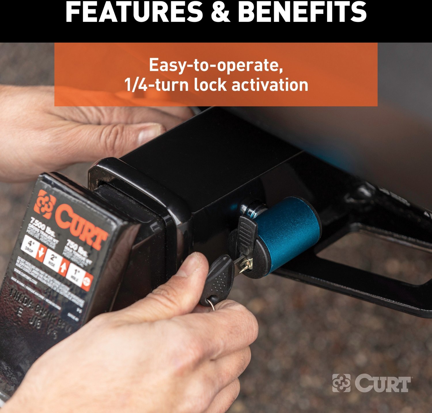 CURT .5 in Hitch Lock with .625 in Adapter - view number 6