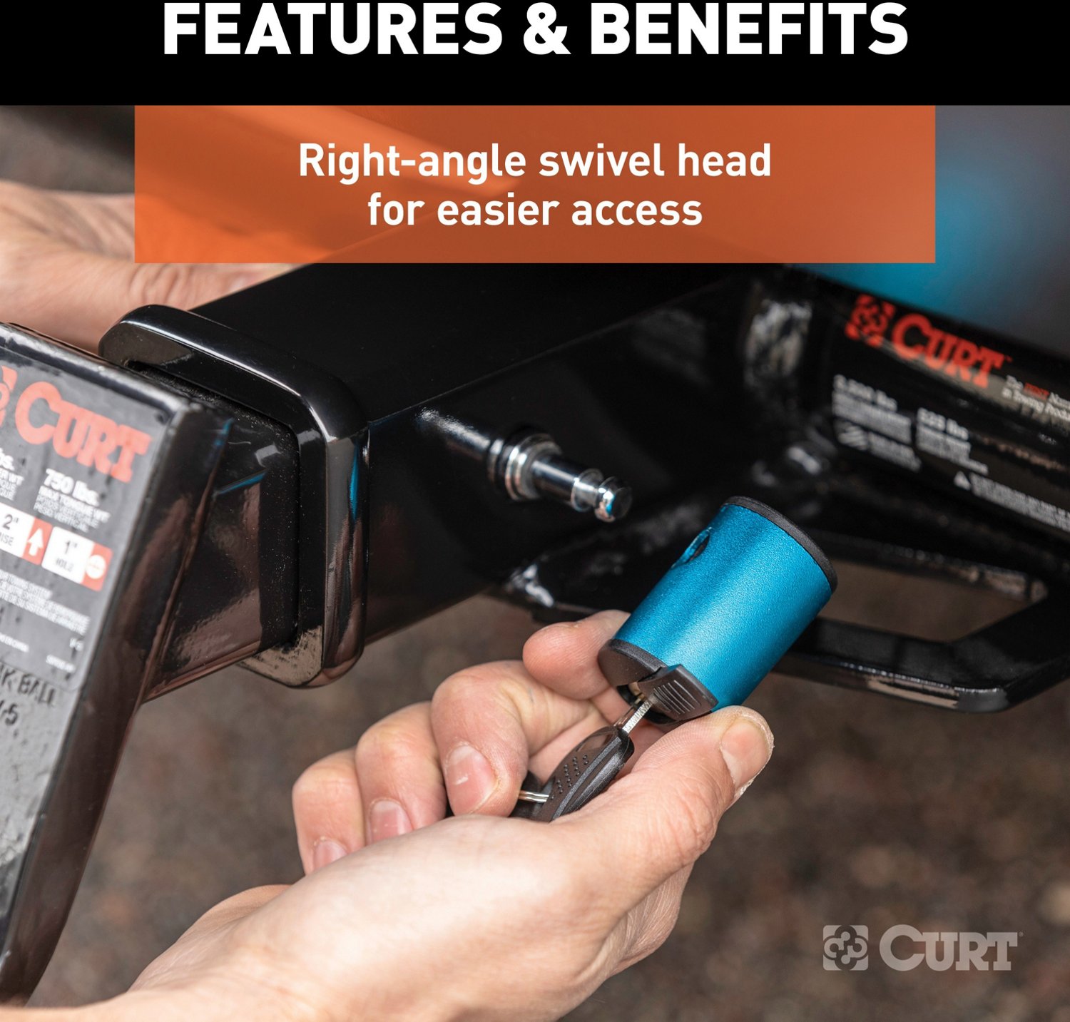 CURT .5 in Hitch Lock with .625 in Adapter - view number 7