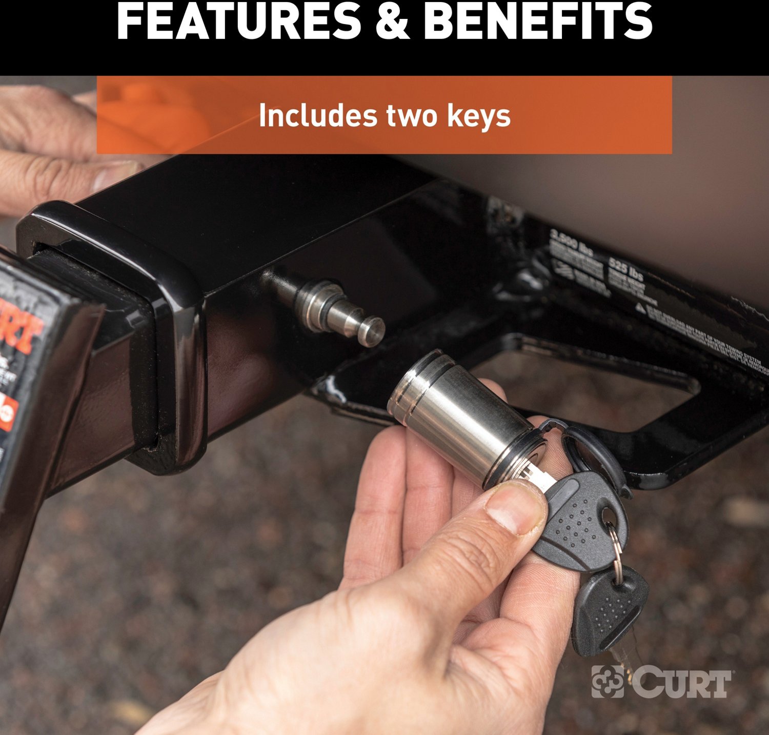 CURT .5 in Hitch Lock with .625 in Adapter | Academy