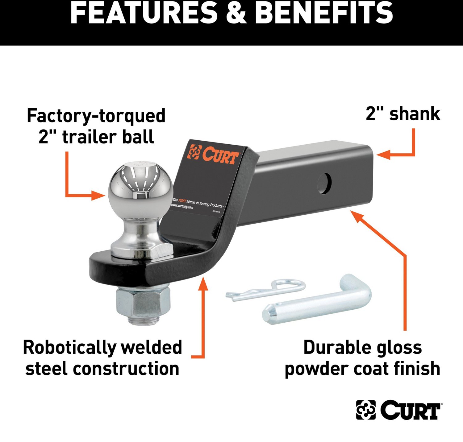 CURT 2 in SQ Ball Mount Pack                                                                                                     - view number 3