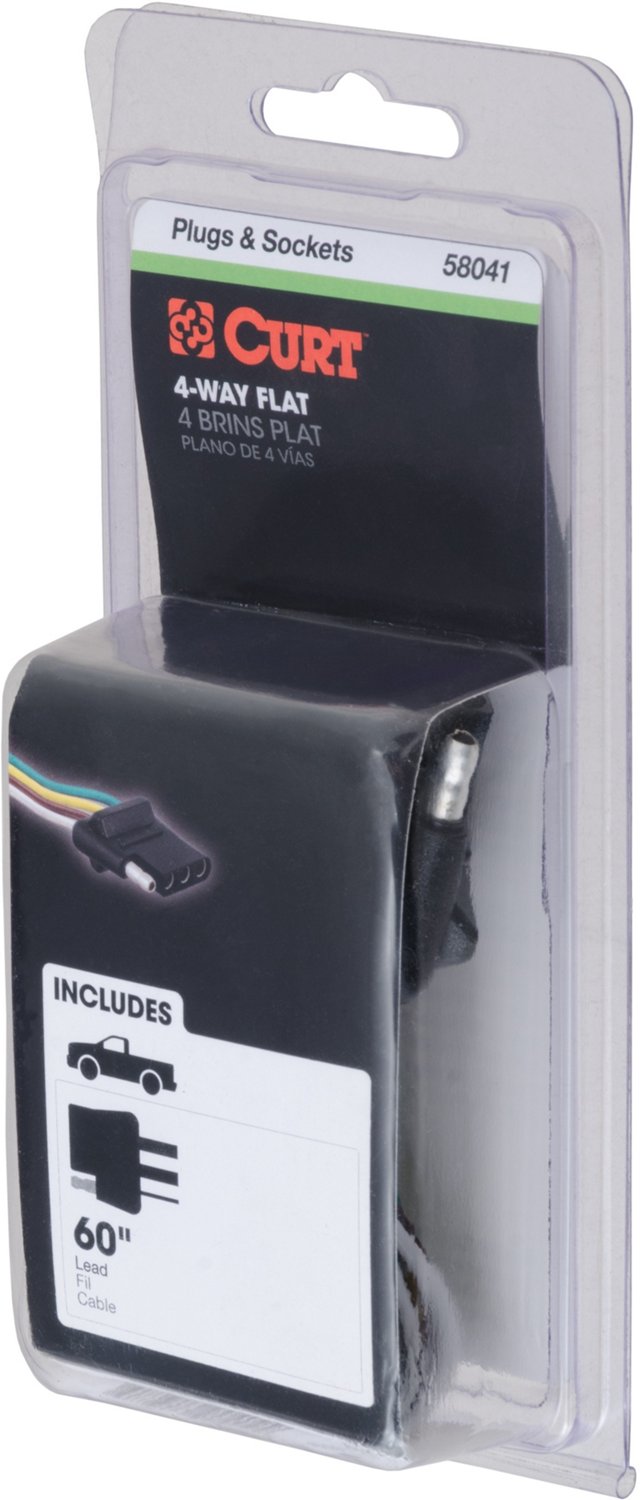 CURT 4-Way Flat Connector Socket with 60 in Wires                                                                                - view number 4