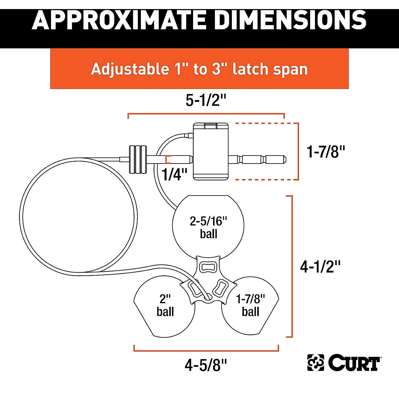 CURT Universal Tri-Ball Trailer Coupler Lock                                                                                     - view number 2