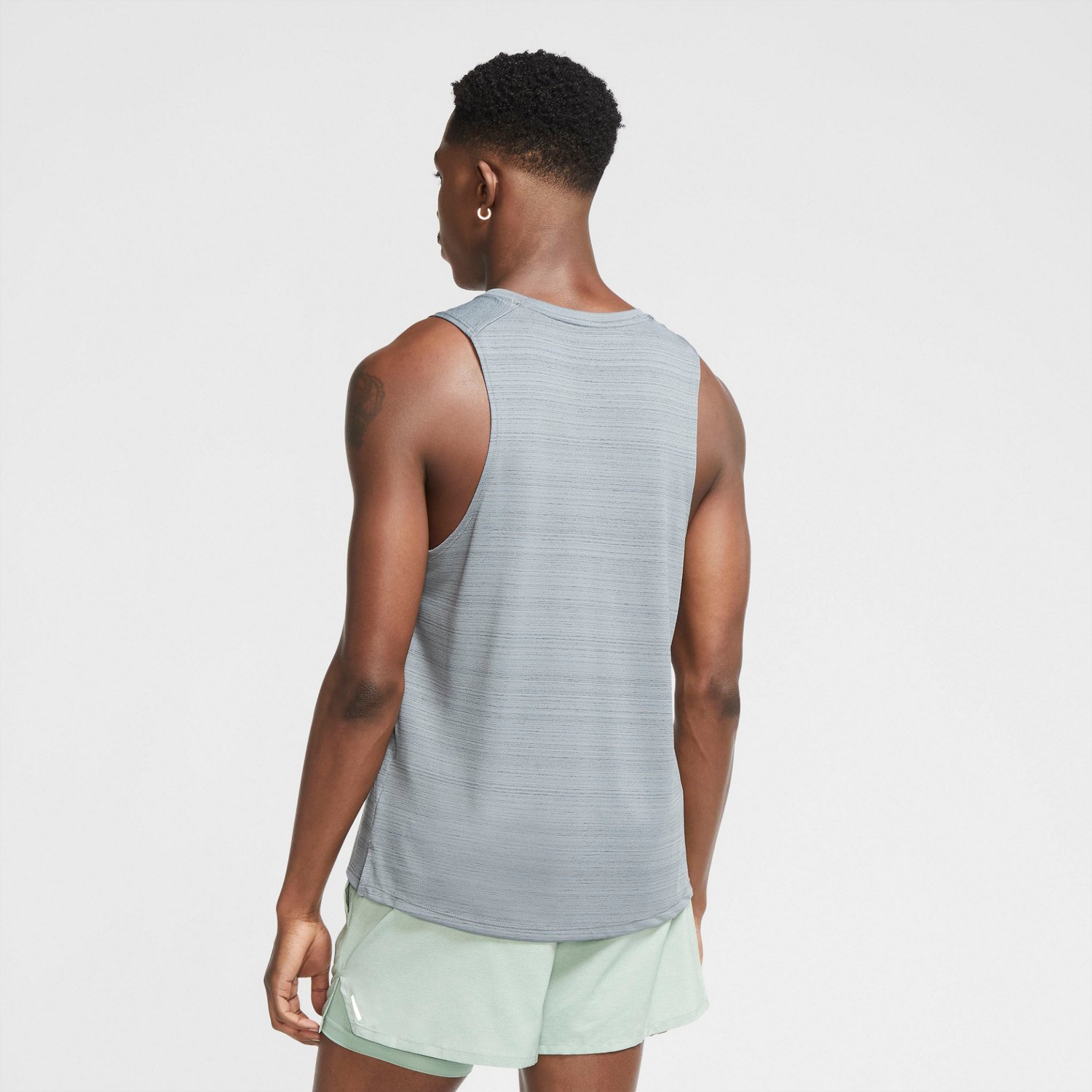 Nike Men's Dri-Fit Miler Running Tank Top, Small, Particle Grey