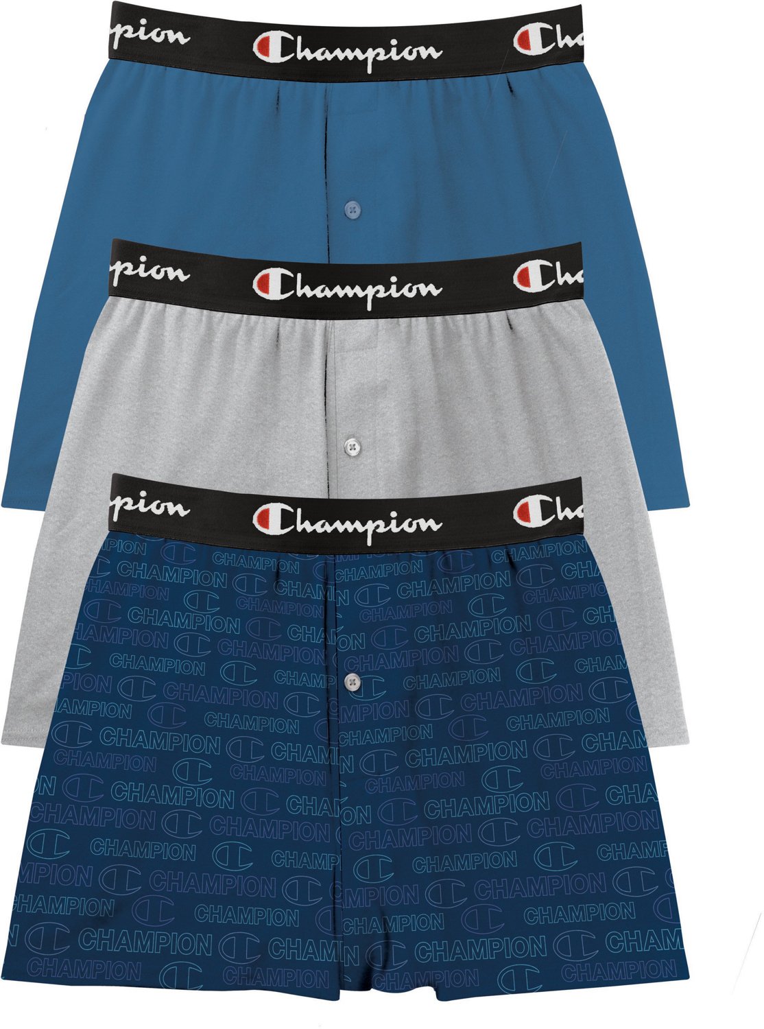 Champion Men's 95/5 Everyday Comfort Stretch Knit Boxer Briefs 3Pack Academy