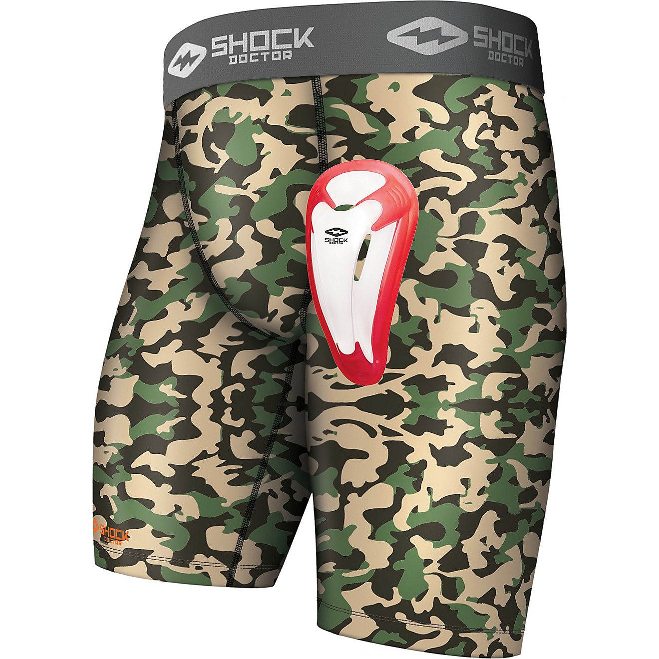 Shock Doctor Boys' Camo Core BioFlex Compression Shorts                                                                          - view number 1