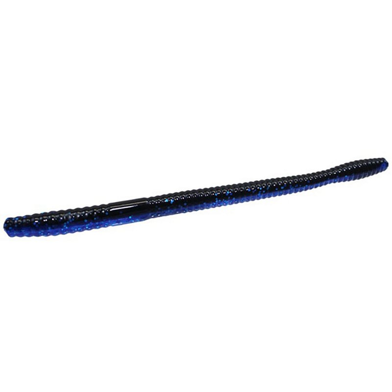 Zoom Magnum 7" Trick Worms 8-Pack Black - Frsh Wtr Soft Plastic at Academy Sports