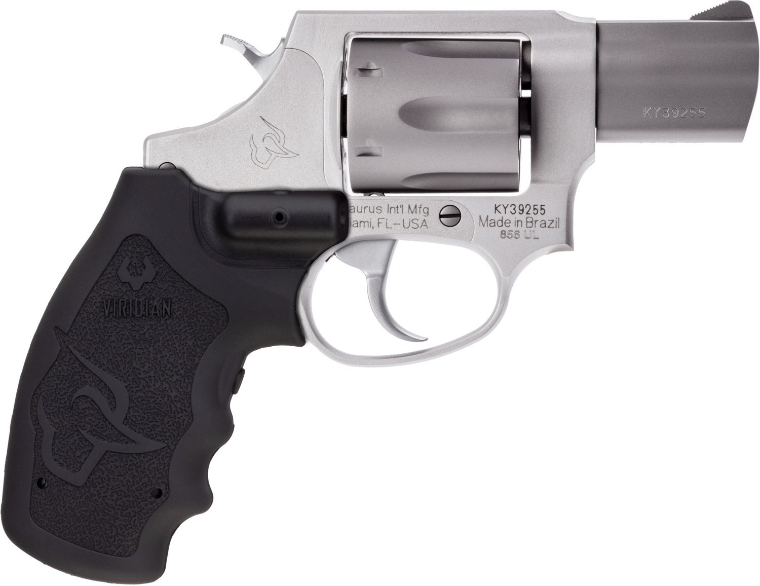 Taurus Model 856 UltraLite Stainless Steel .38 Special Revolver with Viridian Laser Ambidextrous Grip