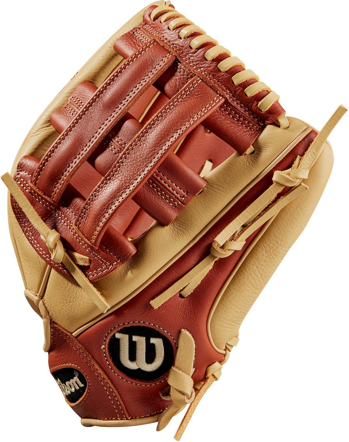 New WILSON A500 12'' GLOVE AGES 7-10 BLONDE/RD/RYL LFT Fielders Gloves