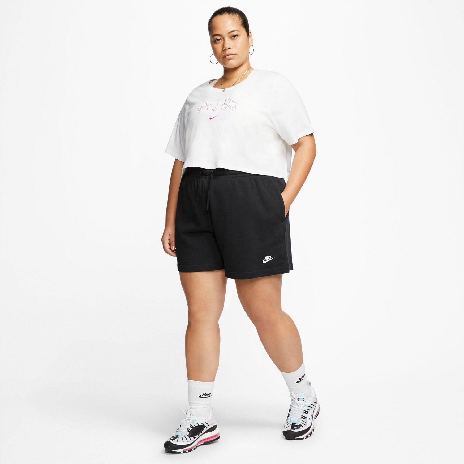 Nike Women's Sportswear  Plus Size Club Fleece French Terry Shorts - view number 6