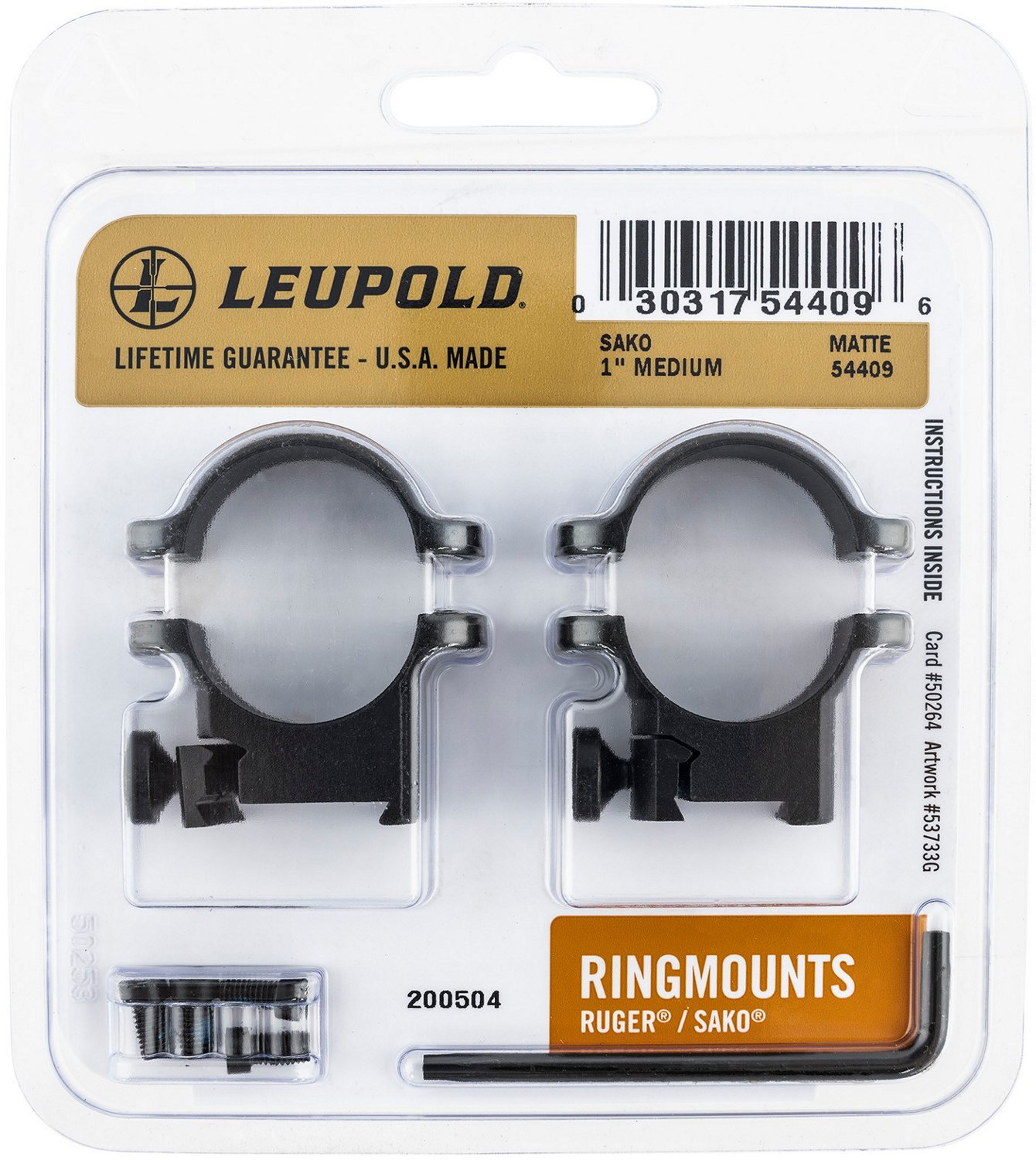 Leupold 54409 Sako 1 in Diameter Scope Ring 2-Piece Set - view number 2