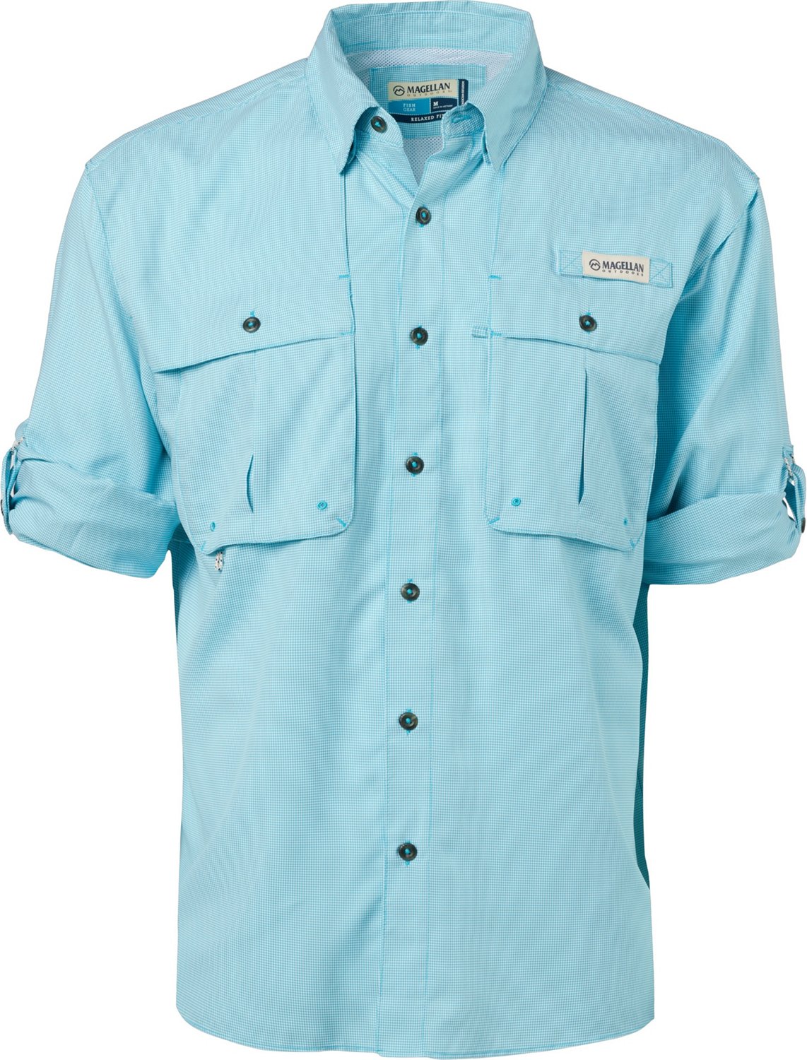 Magellan Outdoors Men's Aransas Pass Mini Check Long Sleeve Fishing Shirt - view number 3
