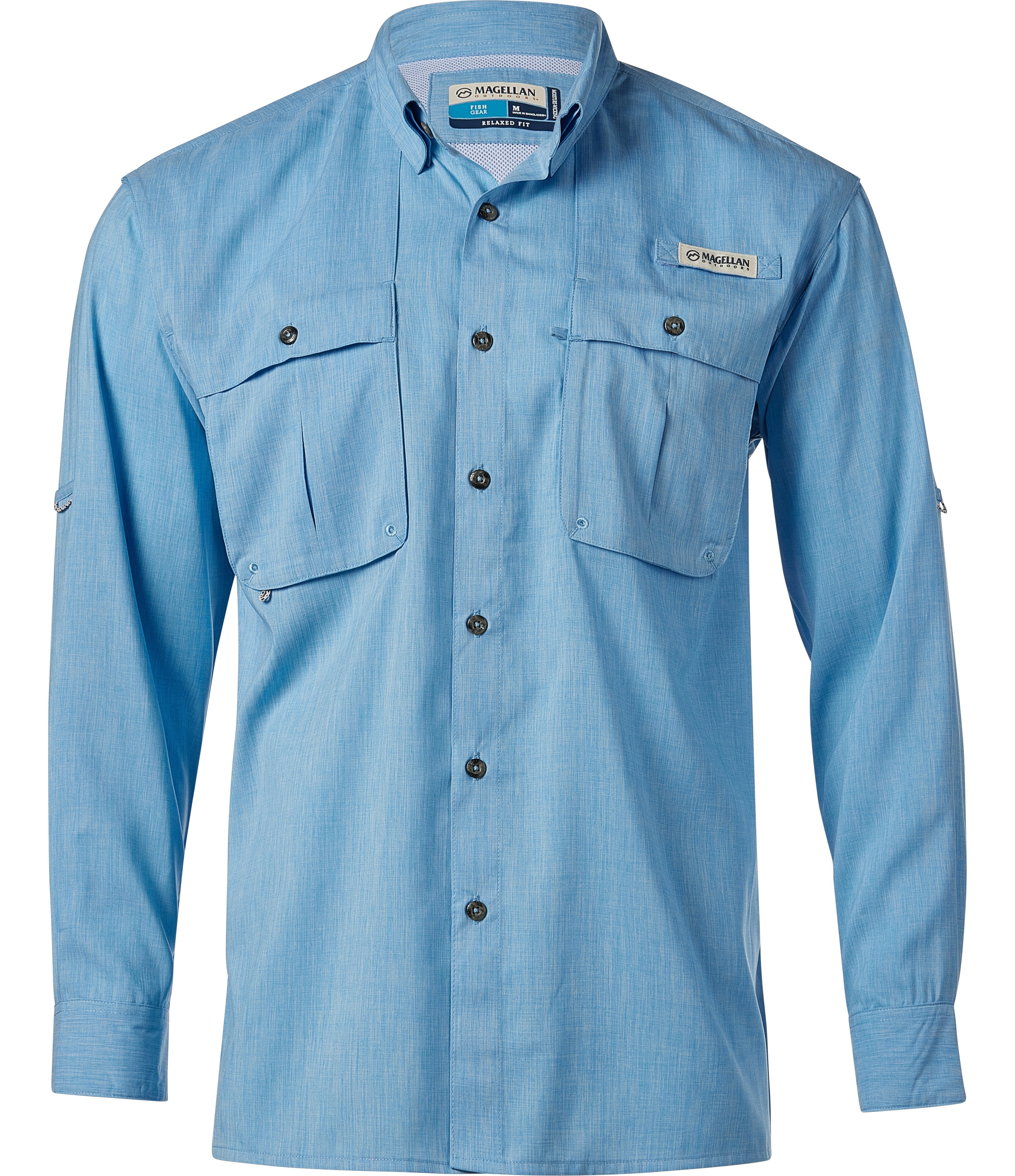 Magellan Outdoors Men's Aransas Pass Heather Long Sleeve Fishing Shirt