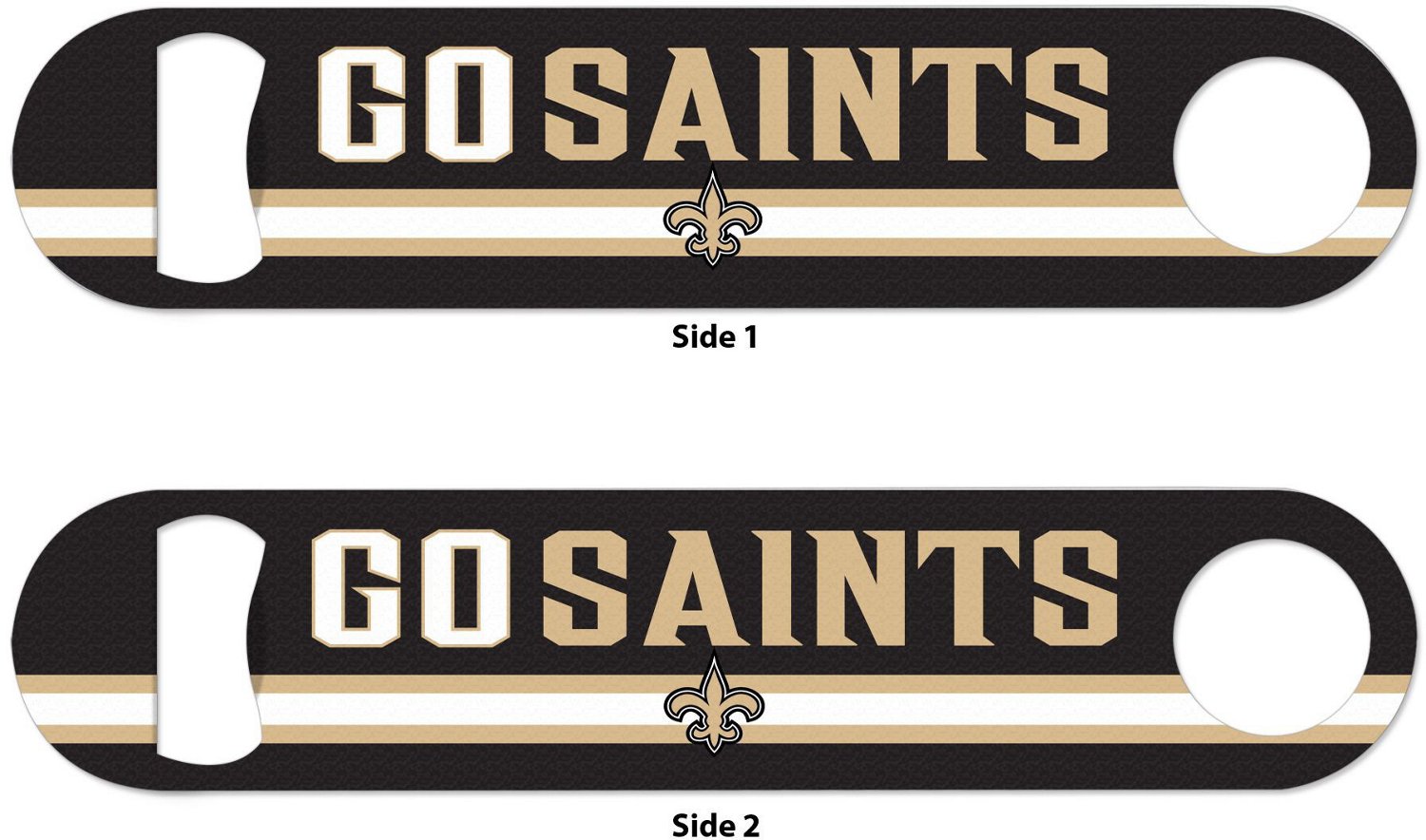 WinCraft New Orleans Saints Slogan 2-Sided Metal Bottle Opener                                                                   - view number 1