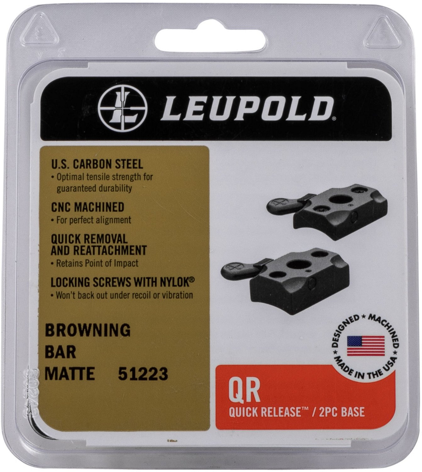 Leupold 51223 Quick Release Style 2-Piece Base for Browning BAR Rifles - view number 2