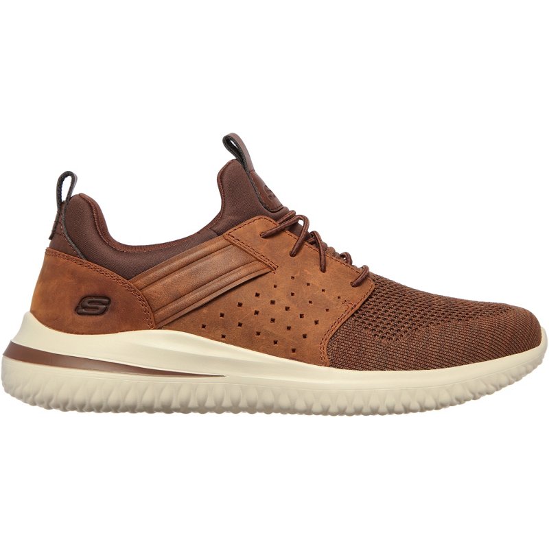 SKECHERS Men's Delson 3.0 Cicada Slip-On Shoes Brown, 11.5 - Men's Casual at Academy Sports product image
