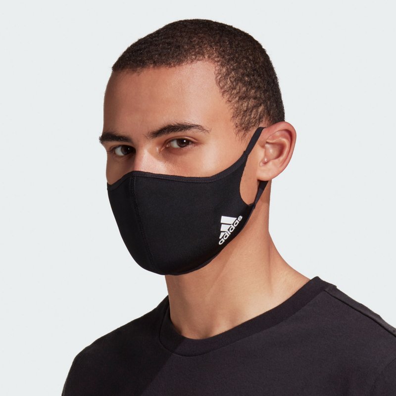 adidas Solid Face Mask 3-Pack Black, Small - Men's Athletic Hats at Academy Sports