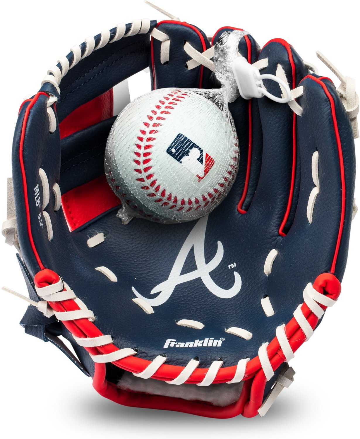 Franklin Youth MLB Atlanta Braves Tball Glove and Ball Set Academy