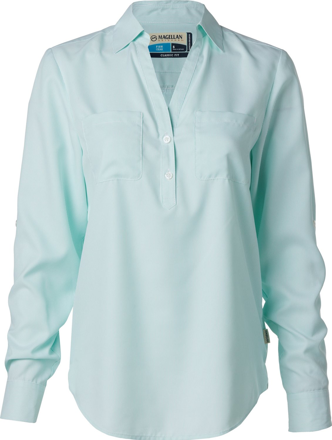 Magellan Outdoors Women's Aransas Pass Long Sleeve Henley Stripe